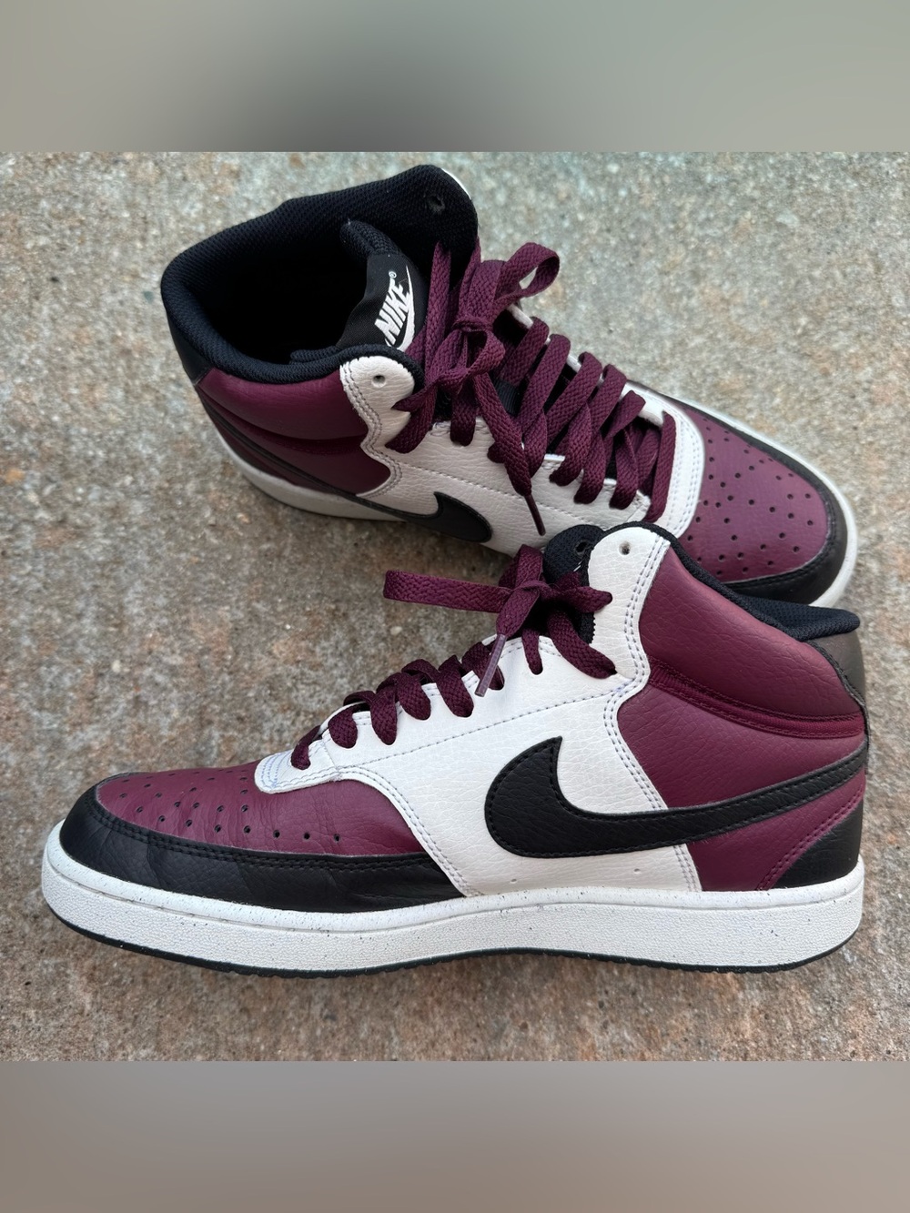 Nike Court Vision Mid Beetroot Shoes Men’s 7.5 Leather DN3577-600 Casual Active - Picture 3 of 9